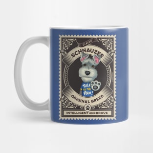 Cute schnauzer with talk to the paw in classic circle Mug